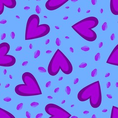 Valentine hearts seamless 14 February love pattern for wrapping paper