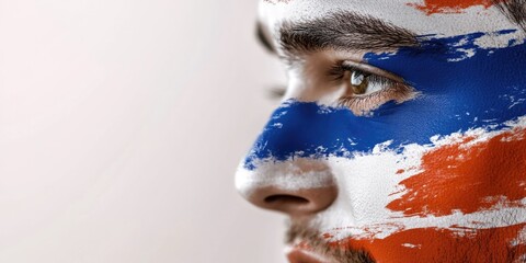 Patriotic spirit - artistic representation of Paraguay flag in bold red, white, and blue hues, evoking national pride and unity, perfect for commemorating Independence Day or honoring Heroes Day.