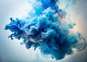 Obraz premium Vintage Blue Smoke Effect: Abstract Whimsical Haze on White