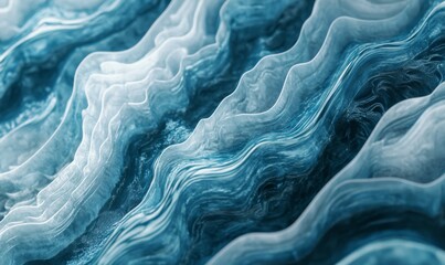 Fototapeta premium Abstract 3D Render of Wavy Blue Lines