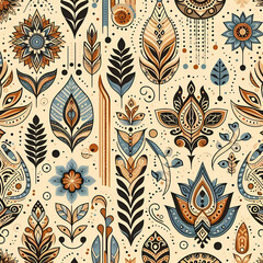 A floral and geometric pattern background