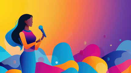 A vibrant speaker engages the audience in an inspiring seminar at a packed auditorium, sharing insights and stories.