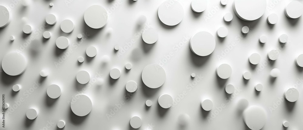 Aufkleber scattered polka dot confetti texture with various circle sizes on a light background