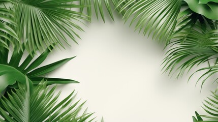 Vibrant palm branches and lush tropical plants create a serene ambiance, ideal for a relaxing getaway.