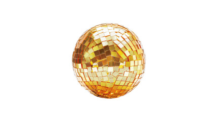 Obraz premium Golden disco ball on transparent background