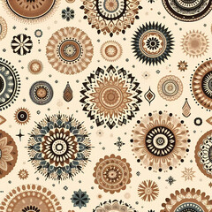 A floral and geometric pattern background
