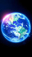 Energy Ball Motion Graphics. Blue earth planet, with white tones