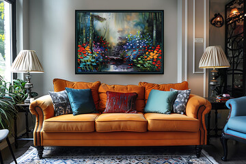 realistic art pieces, realistic painting on canvas hanging in the room