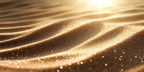 Golden sand with delicate wavelike patterns shaped by the wind