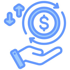 Life Cycle Cost Blue Icon