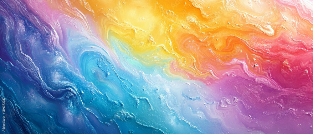 Poster vibrant rainbow gradient with smooth transitions showcasing colorful texture