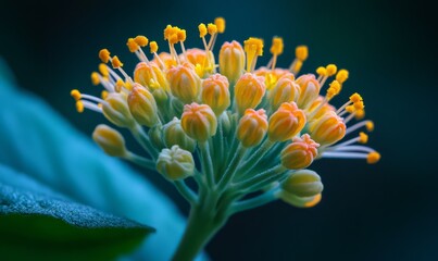 Extreme close-up of a blooming flower in a dark forest