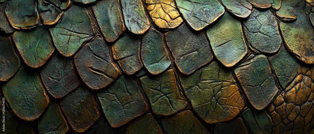 Poster exploring the intricate texture and patterns of reptile skin in nature
