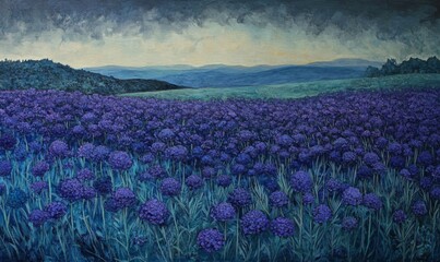 Fototapeta premium Field of heliotrope flowers
