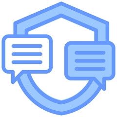 Secure Communication Blue Icon