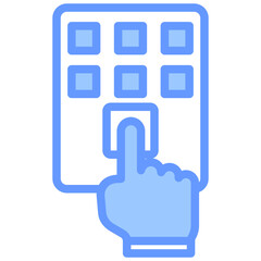 Biometric Scanner Blue Icon