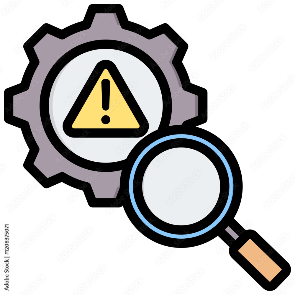 Poster threat detection outline color icon