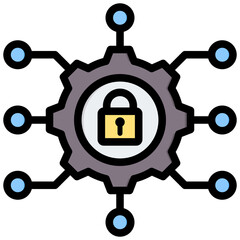 Cyber Security Outline Color Icon