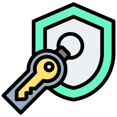 Security Token Outline Color Icon