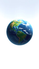 Planet earth on white - America, graphic novel art