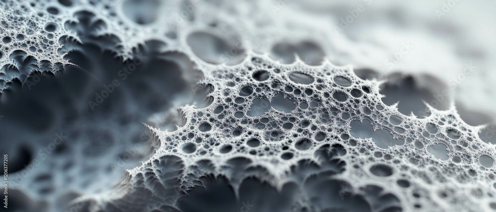 Poster intricate textures and patterns of snowflakes showcasing delicate formations