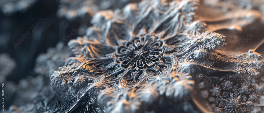 Poster intricate textures and patterns of delicate snowflakes captured in stunning detail