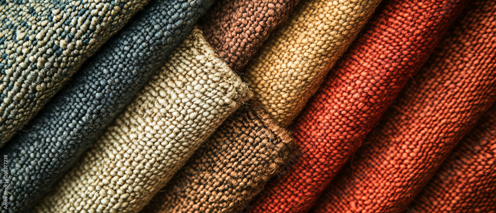 Poster solid color rugs displaying varied textures in a layered arrangement, showcasing design elegance