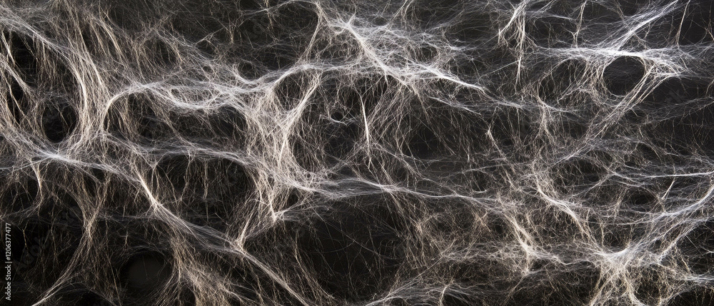 Poster intricate spiderweb texture showcasing fine threads and sticky surfaces in natural light