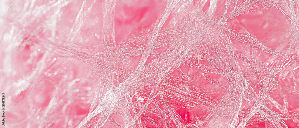 Poster stretched bubblegum texture showcasing thin strands and elastic properties for artistic exploration