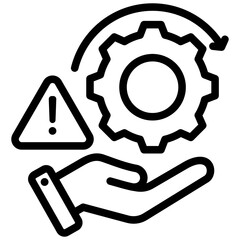 Risk Management Outline Icon