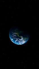 Naklejka premium Earth from space at night. Other orientations available, vibrant, with white tones