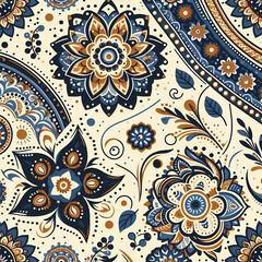 A floral and geometric pattern background
