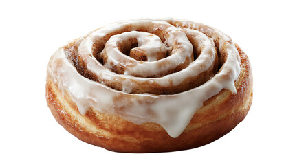 baked cinnamon roll isolated on transparent background