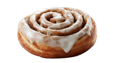 baked cinnamon roll isolated on transparent background