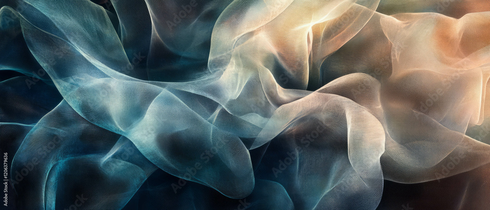 Poster exploring transparent layers and shapes for a captivating visual experience