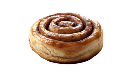 Fototapeta premium baked cinnamon roll isolated on transparent background