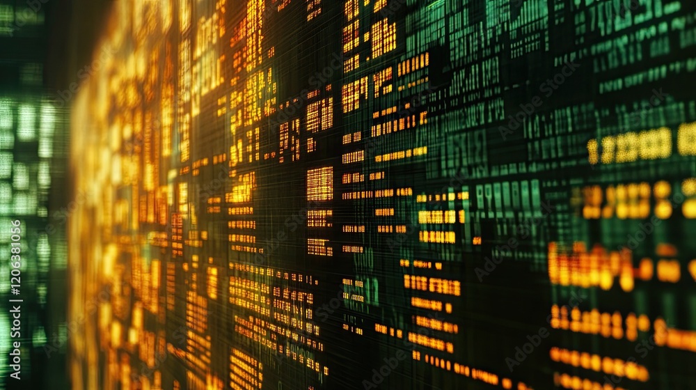 Poster abstract digital data stream glowing brightly
