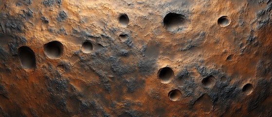 Exploring the intricate textures of wet sand with dark patches under gentle light