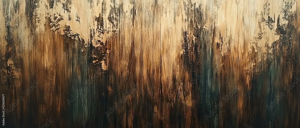 Poster wood grain texture created with wet-on-wet technique showcasing soft blends and diffused colors