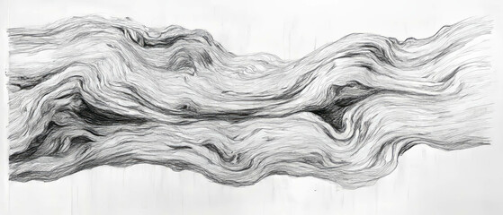 Beautifully textured wood grain drawn with detailed scribbling techniques and varied lines