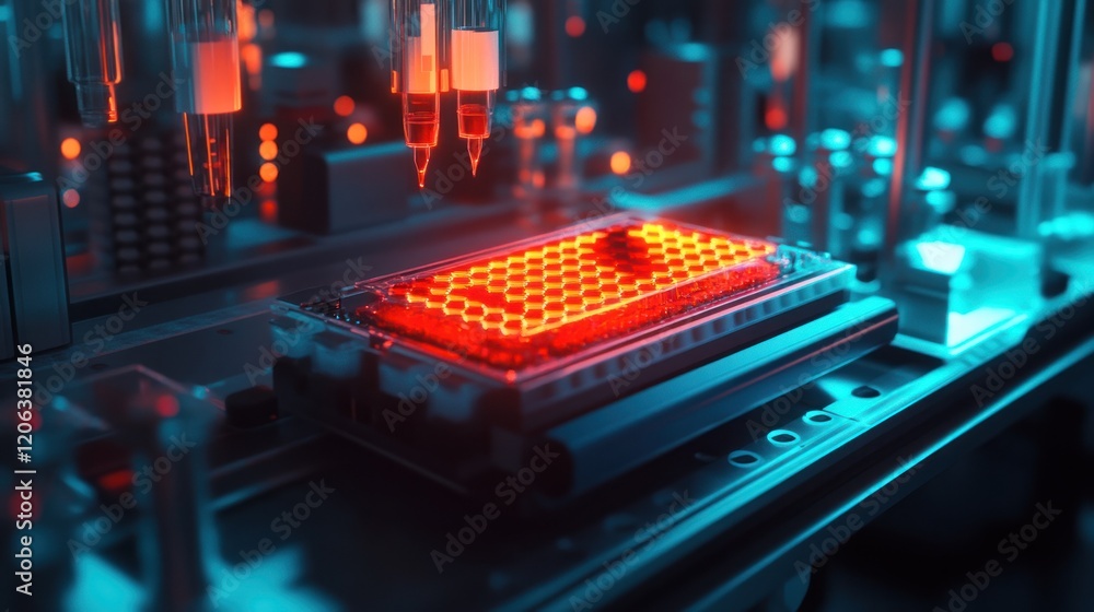 Poster Automated Laboratory Process Showing Sample Plate Dispensing