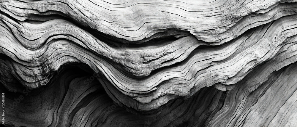 Poster intricate wood texture displayed through stippling and shading for artistic depth