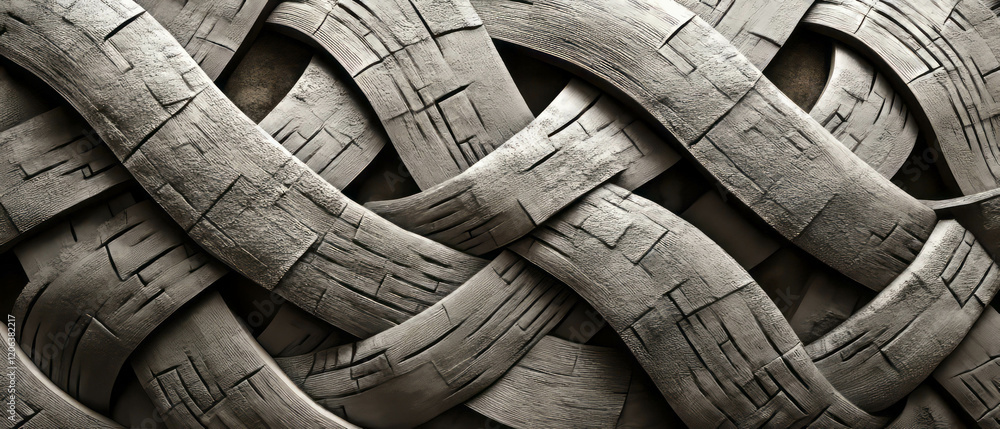 Poster intricate woven ribbons create textured patterns in a captivating design