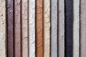 Fototapeta premium Textured wall samples in various neutral shades.