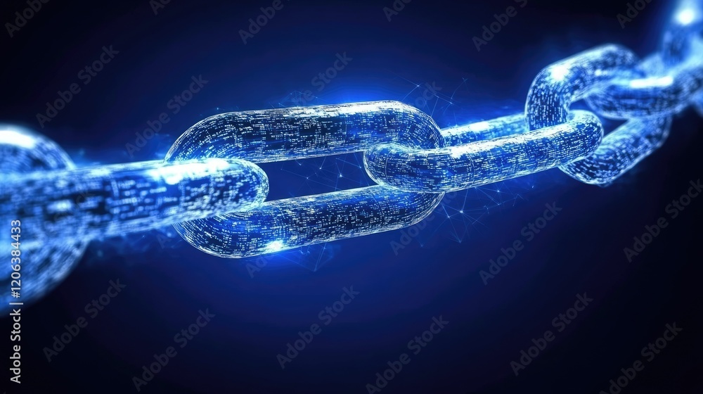 Poster Digital Chain Links Representing Secure Data Connections