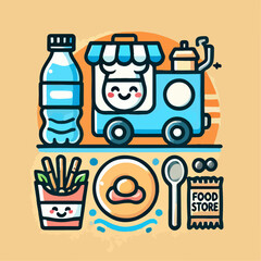 icon of food, logo, food,  illustration of food store, vector of food, pizza, food store, 