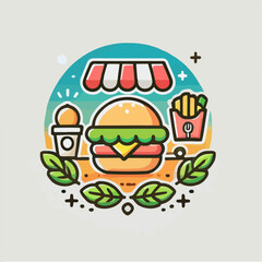 icon of food, logo, food,  illustration of food store, vector of food, pizza, food store, 