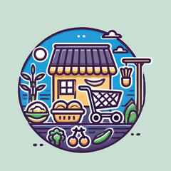 Fototapeta premium icon of food, logo, food, illustration of food store, vector of food, pizza, food store, 