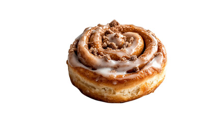Fototapeta premium baked cinnamon roll isolated on transparent background