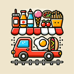 Fototapeta premium icon of food, logo, food, illustration of food store, vector of food, pizza, food store, 